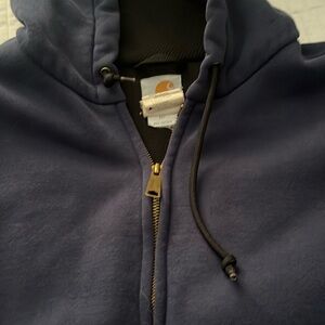 Carhartt Men’s lined zip hooded sweatshirt- Navy Medium